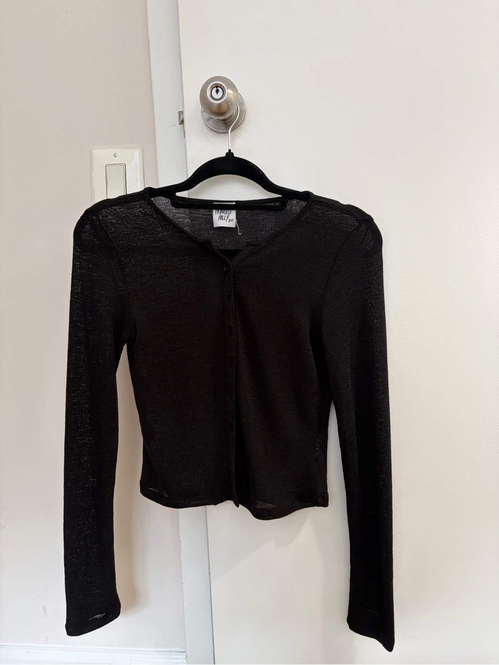 Princess Polly Black Sheer Button-Down Top